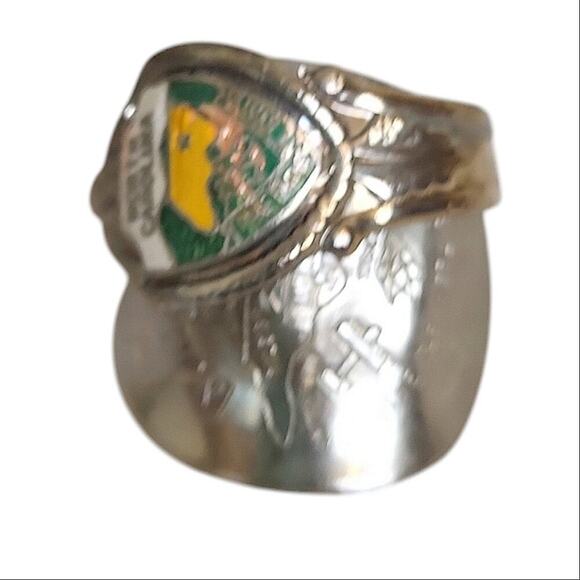 North Carolina The Tarheel State Vintage Souvenir Spoon Ring - Picture 2 of 4